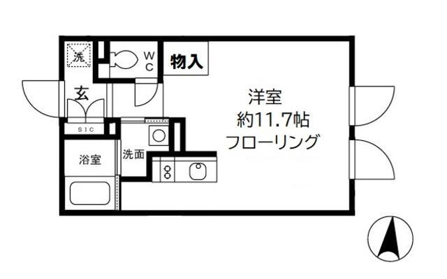 ALERO白山2(ワンルーム/2階)の間取り写真