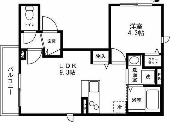 WHITE BASE 駒場(1LDK/3階)の間取り写真