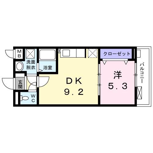 メゾンルーク山栄(1DK/4階)の間取り写真