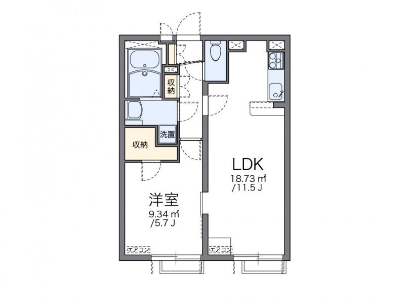 レオパレスエイムフル北千住(1LDK/3階)の間取り写真