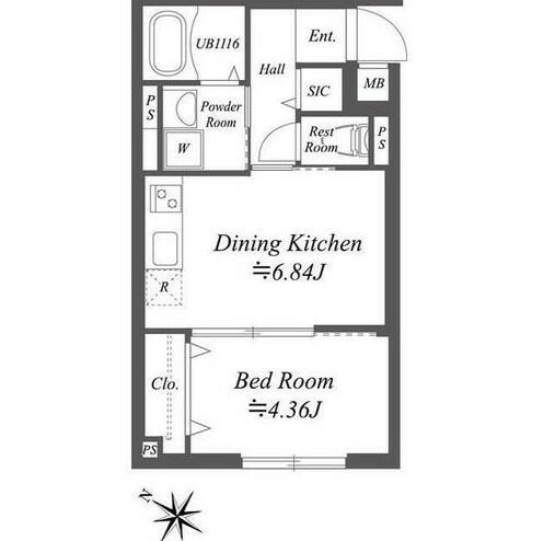 SOLASIA RESIDENCE南大塚(1DK/3階)の間取り写真