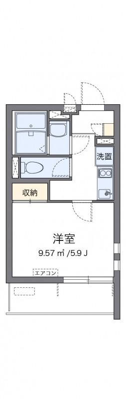 クレイノMULBERRY(1K/3階)の間取り写真
