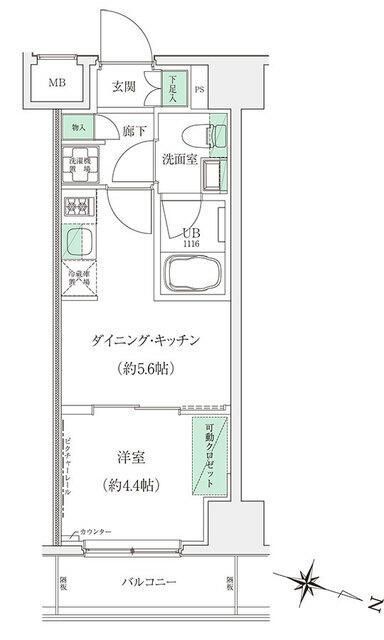 STANDZ板橋本町(1DK/6階)の間取り写真