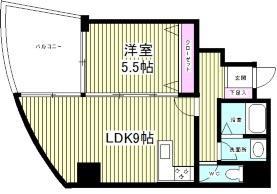 クリスタルタワー(1LDK/1階)の間取り写真