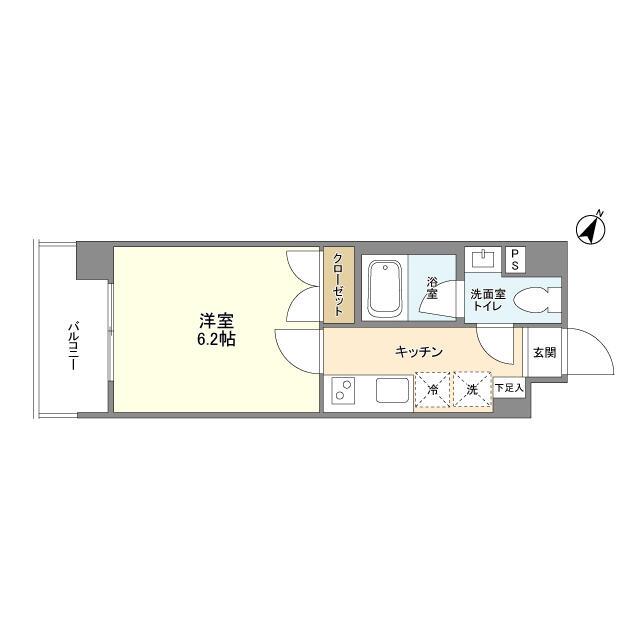 RJRリクロス西馬込(1K/2階)の間取り写真
