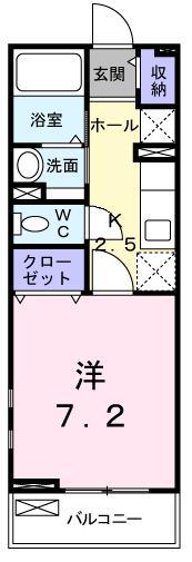 サンパティオ(1K/2階)の間取り写真