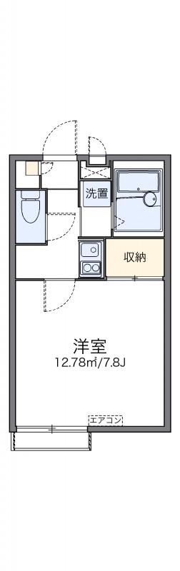 レオパレスアクト六木(1K/2階)の間取り写真