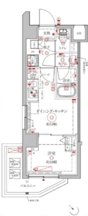 クレイシアIDZ練馬富士見台(1DK/4階)の間取り写真