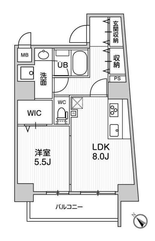 ROOTS HIGASHI NAGASAKI(1LDK/7階)の間取り写真