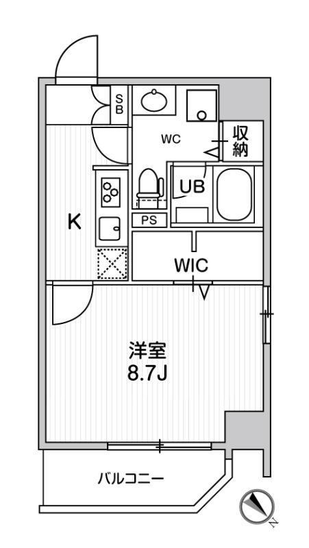 ROOTS HIGASHI NAGASAKI(1K/4階)の間取り写真
