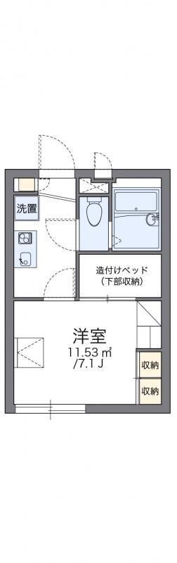 レオパレスフレイア(1K/1階)の間取り写真