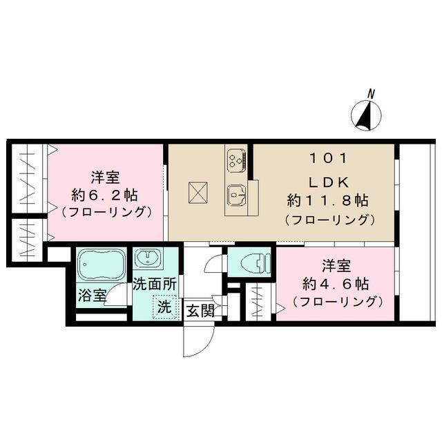 アレグリア(2LDK/1階)の間取り写真