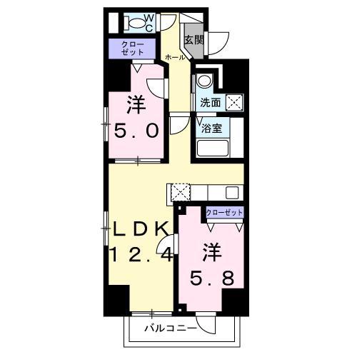 日暮里クリスタルガーデン(2LDK/6階)の間取り写真