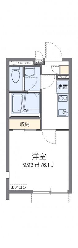 クレイノビューテラス恵比寿(1K/2階)の間取り写真