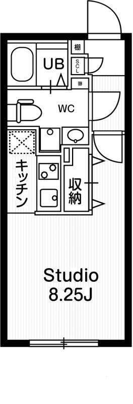 PASEO文京茗荷谷(1K/1階)の間取り写真