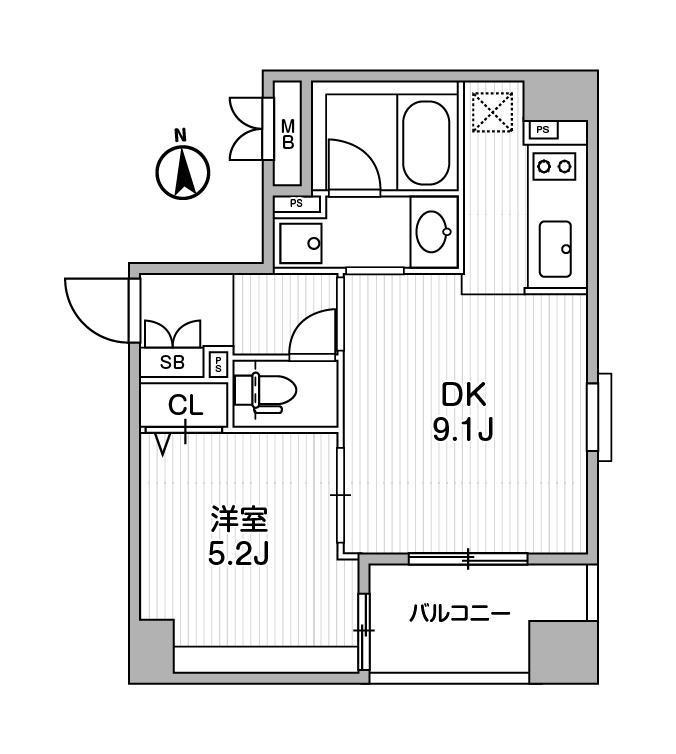 クリオ三田ラ・モード(1LDK/6階)の間取り写真
