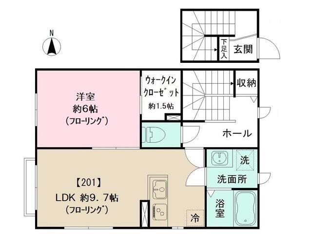 MAISON DE SOLEIL(1LDK/2階)の間取り写真