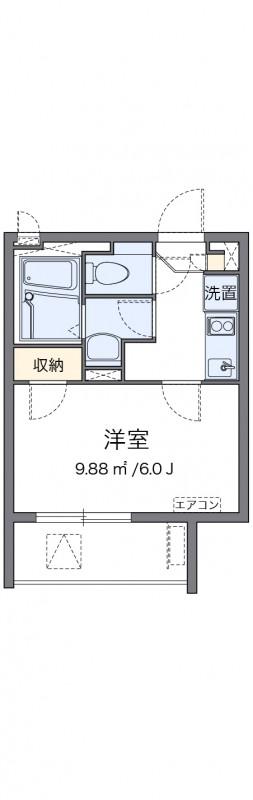クレイノクレージュ柳原(1K/1階)の間取り写真