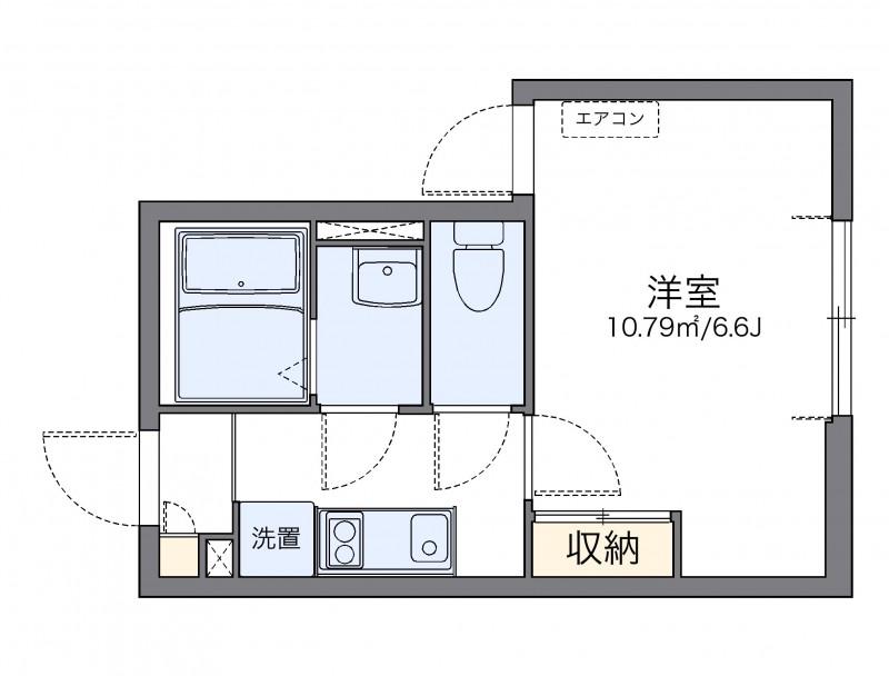 レオネクストライネ(1K/1階)の間取り写真