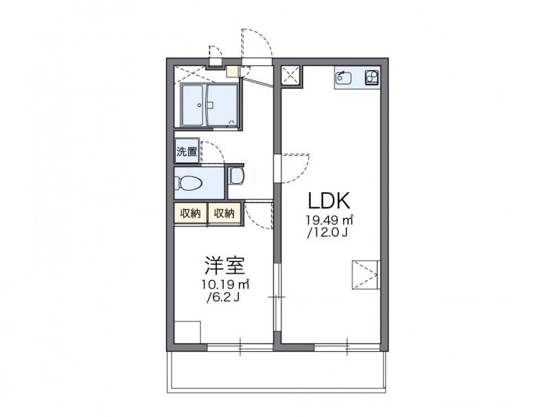 レオパレスレークイエ(1LDK/3階)の間取り写真