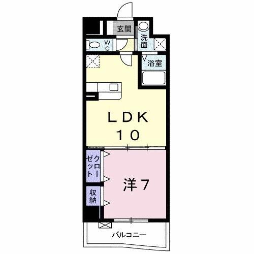 プラシード(1LDK/6階)の間取り写真