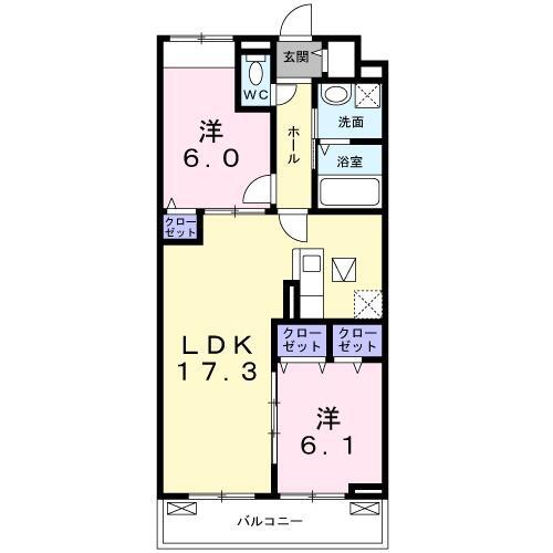 シャインヴィラ(2LDK/1階)の間取り写真
