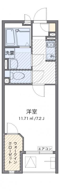 レオネクストD2 A1(1K/3階)の間取り写真