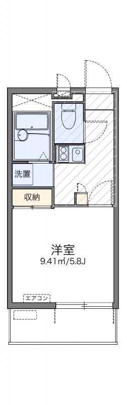 レオパレスオークザック(1K/2階)の間取り写真