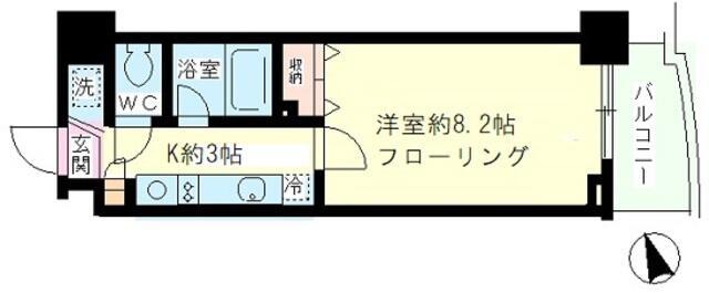 SKガーデン葛西Ⅴ(1K/9階)の間取り写真