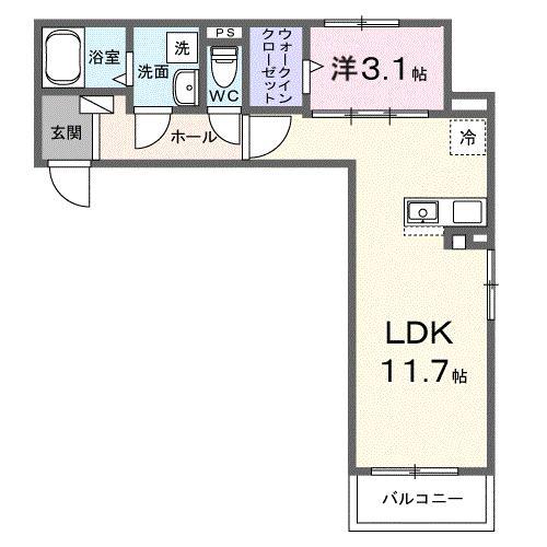 メゾン リッシュ(1LDK/3階)の間取り写真