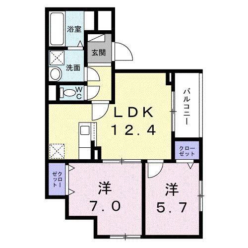 メゾン・ド・ルミエール(2LDK/3階)の間取り写真