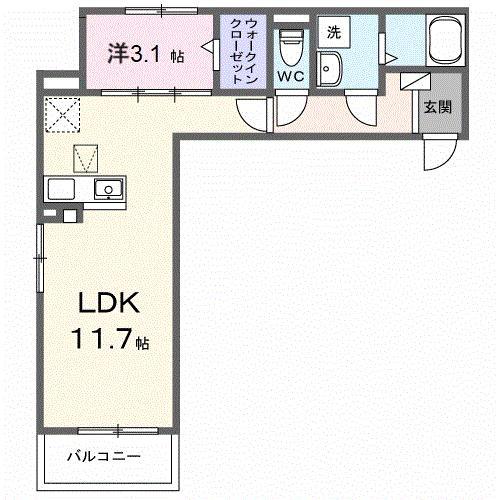 メゾン リッシュ(1LDK/1階)の間取り写真