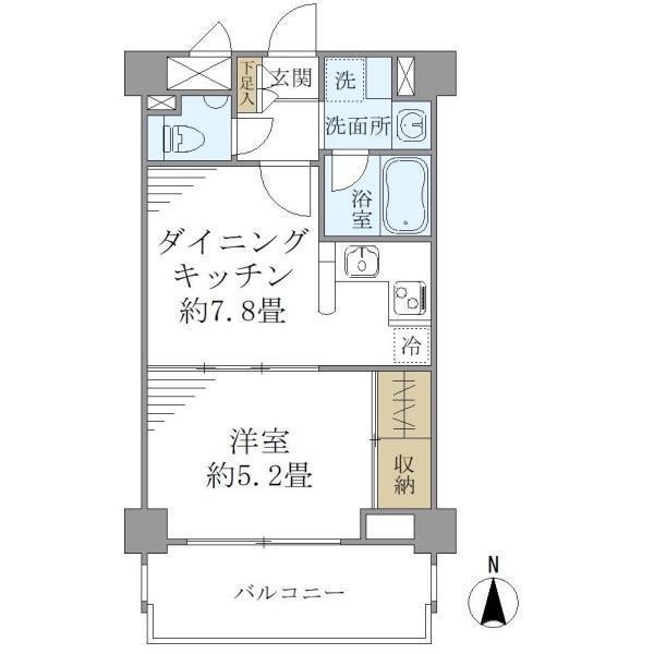 カナルグランデ(1DK/3階)の間取り写真