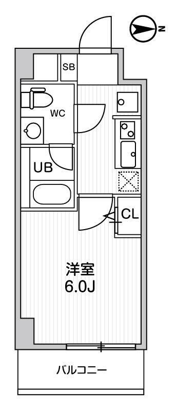 ALTERNA四つ木(1K/3階)の間取り写真