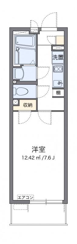 クレイノKOEMONふじ(1K/2階)の間取り写真