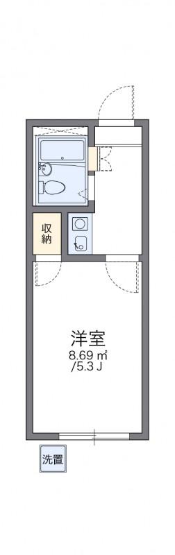 レオパレスOCT(1K/1階)の間取り写真