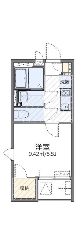 レオネクストホークス(1K/2階)の間取り写真