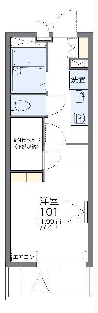 レオパレスサニーウェル新井(1K/3階)の間取り写真