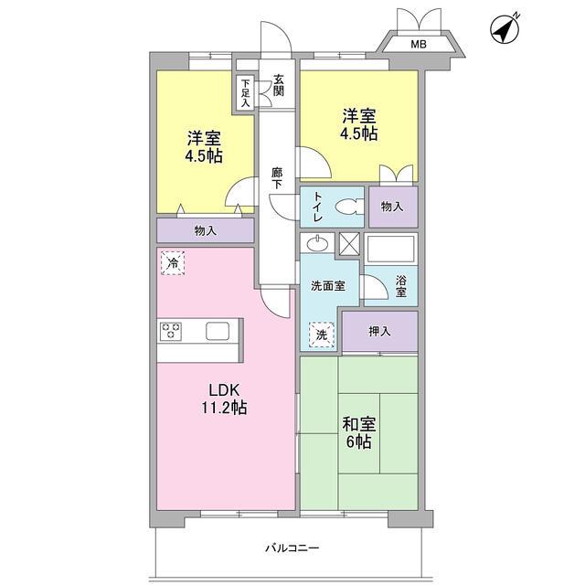 ソレアード葛西(3LDK/3階)の間取り写真