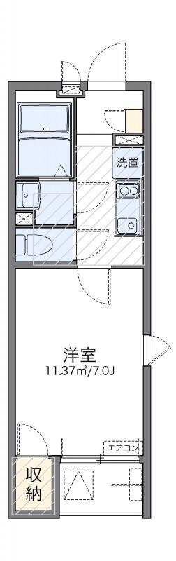 レオネクストグラシアス(1K/2階)の間取り写真