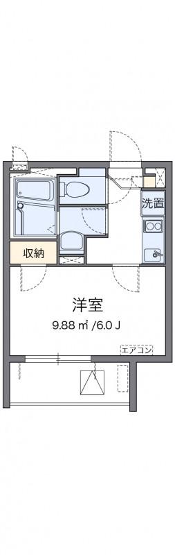 クレイノクレージュ柳原(1K/3階)の間取り写真