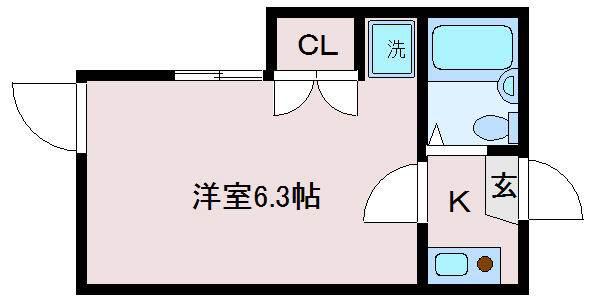 ソレイユ東向島(1K/2階)の間取り写真
