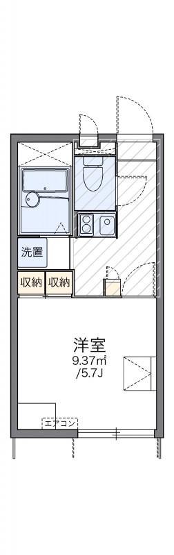 レオパレスエメラルドグリーン(1K/1階)の間取り写真