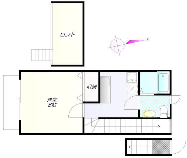 CASA ESPINACA(1K/2階)の間取り写真
