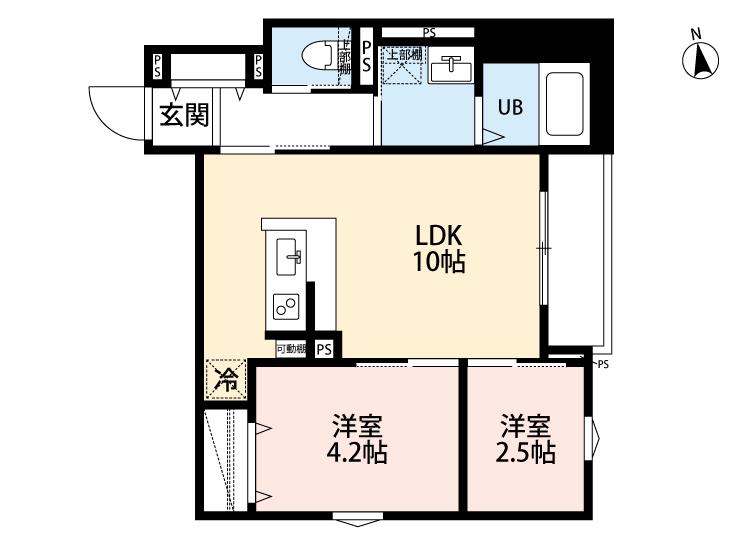 ROBOT HOME 一之江(2LDK/3階)の間取り写真