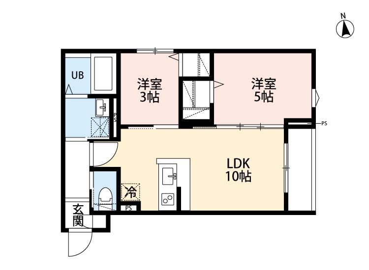 ROBOT HOME 一之江(2LDK/3階)の間取り写真