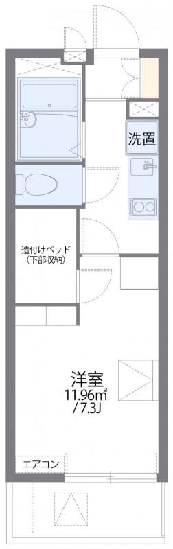 レオパレス小関(1K/1階)の間取り写真
