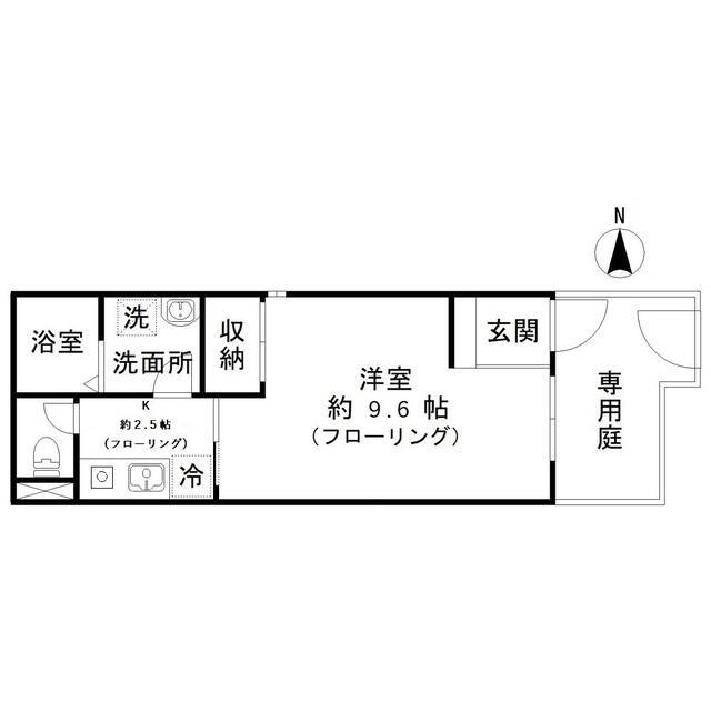 KIRIE自由が丘マンション(1K/1階)の間取り写真