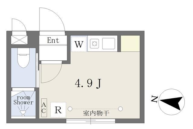 GROWCEL下落合(ワンルーム/2階)の間取り写真