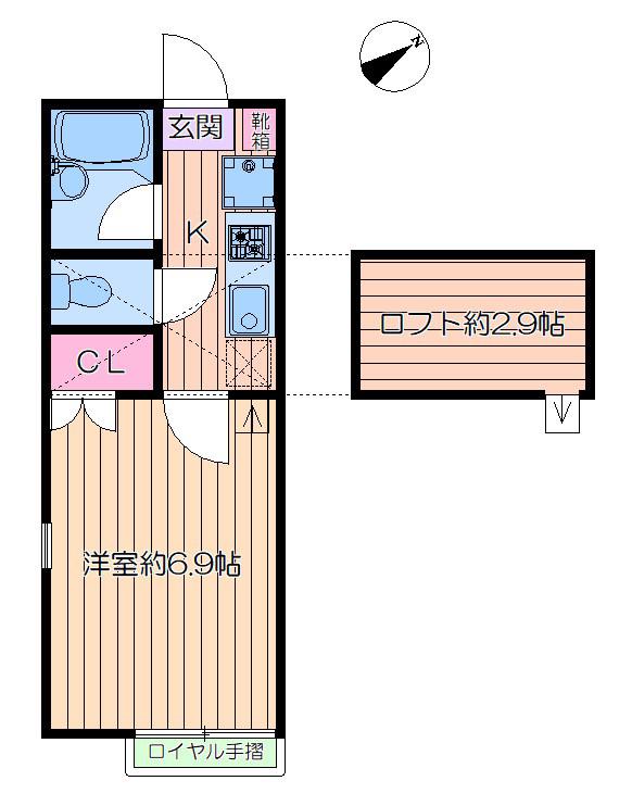 ライフガーデン西一之江Ⅴ(1K/2階)の間取り写真